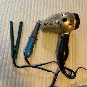 Travel Size Hair Tools: Blow Dryer, Straightener, Curling Wand Revlon Babyliss
